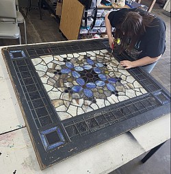 Hailee Hines specializes in Leaded Stained Glass panel Repairs